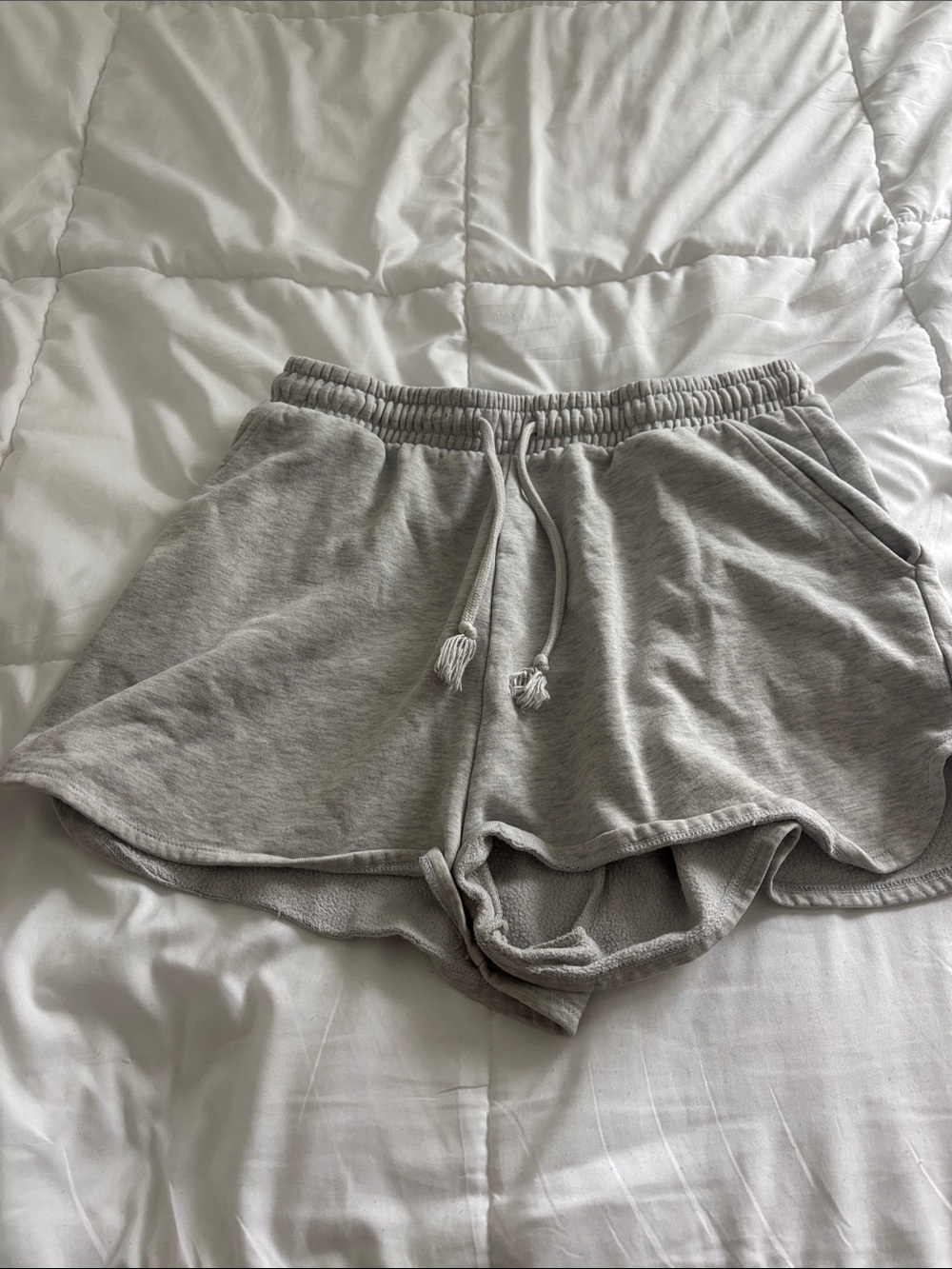 Women's Soft Terry Drawstring Shorts - Gray